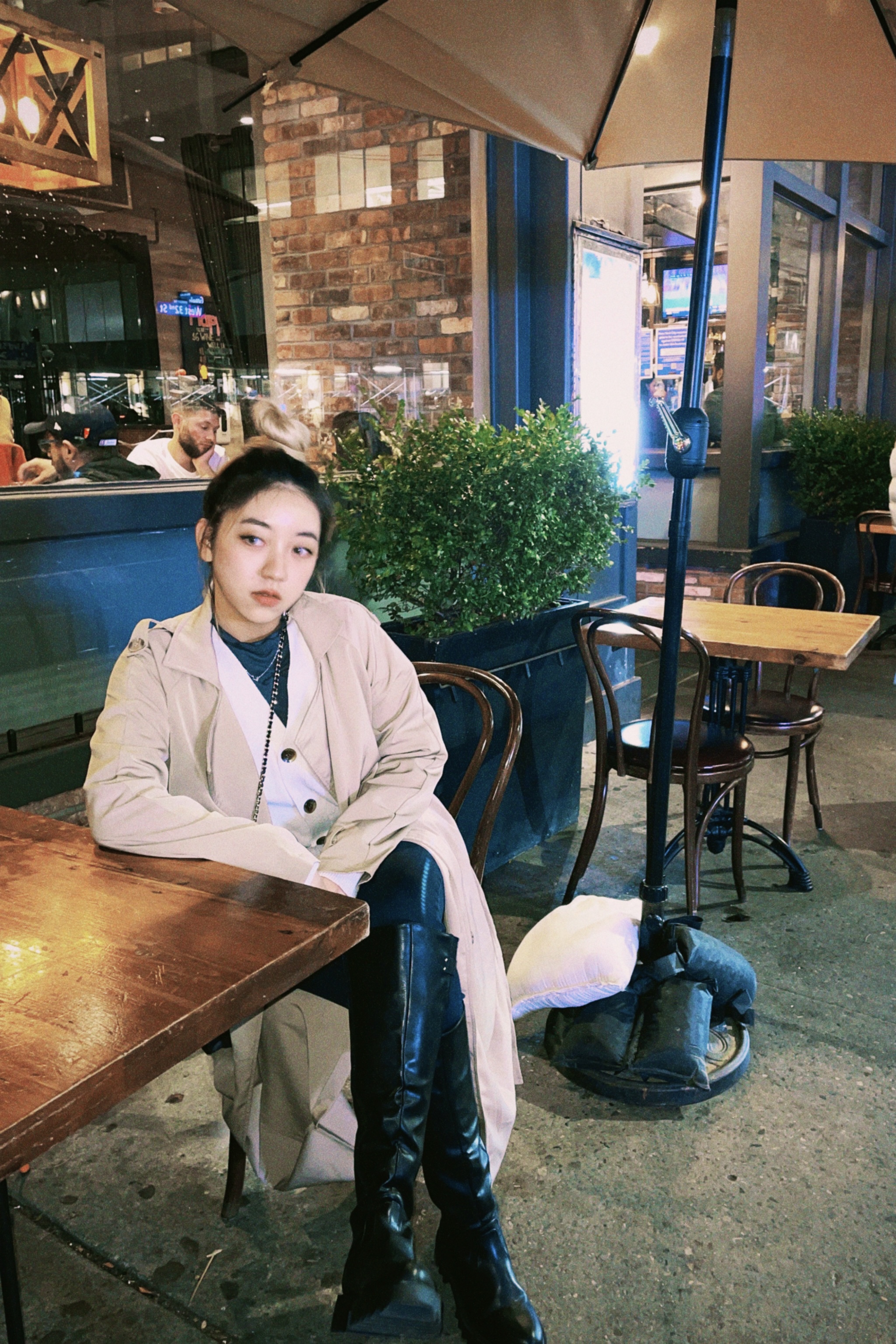 long coat with boots